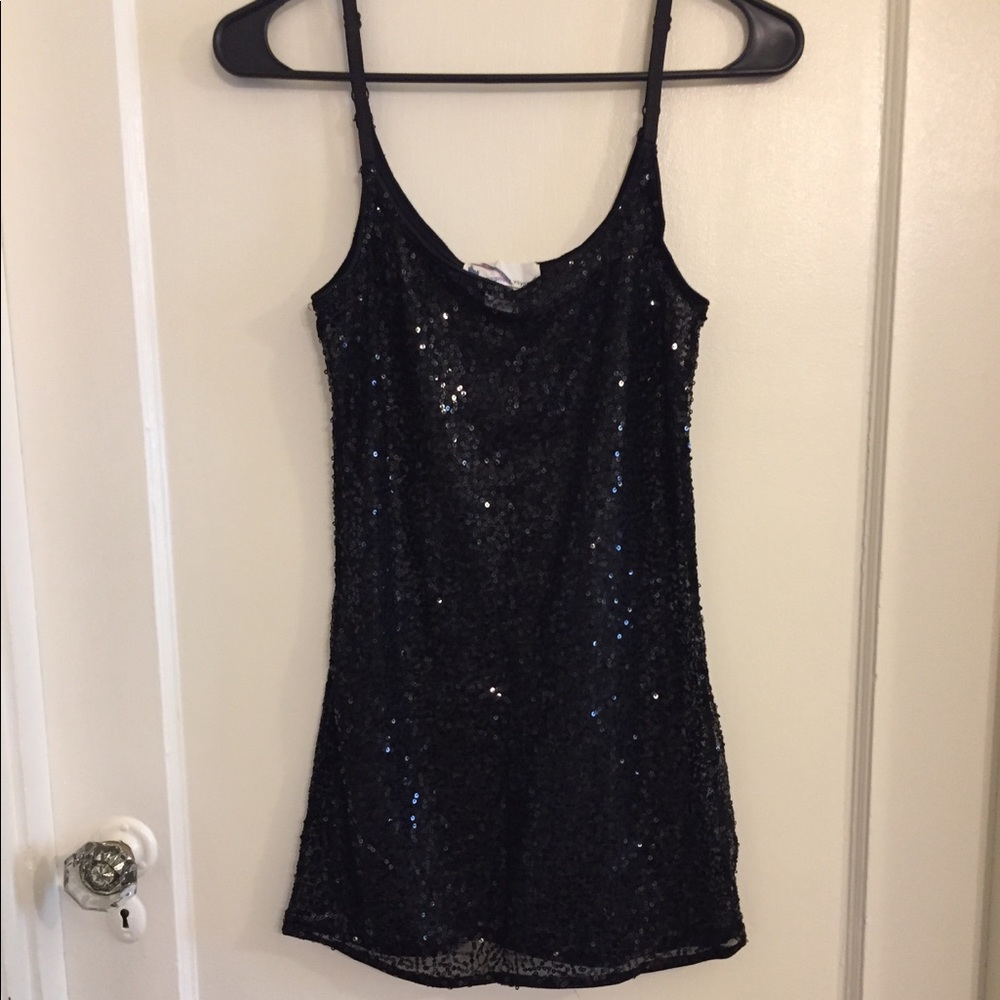 Black sequin tank top